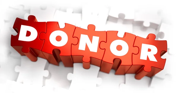 Donor - White Word on Red Puzzles. — Stock Photo, Image
