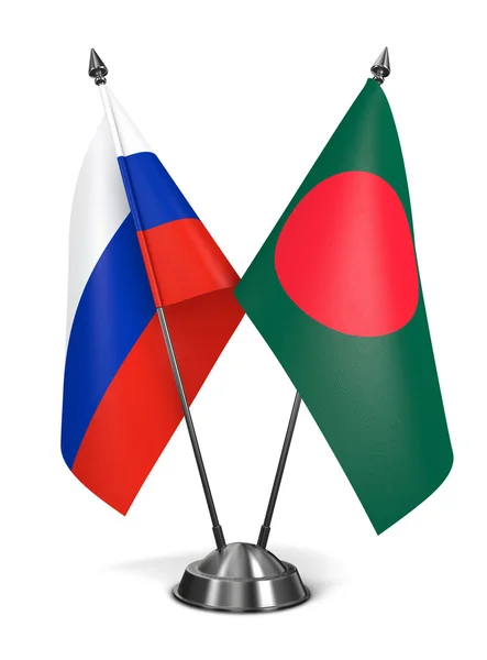 Russia and Bangladesh - Miniature Flags. — Stock Photo, Image