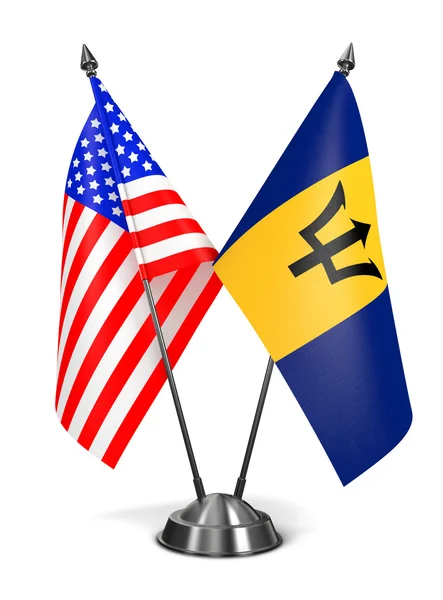 ABD ve Barbados - minyatür bayrakları. — Stok fotoğraf