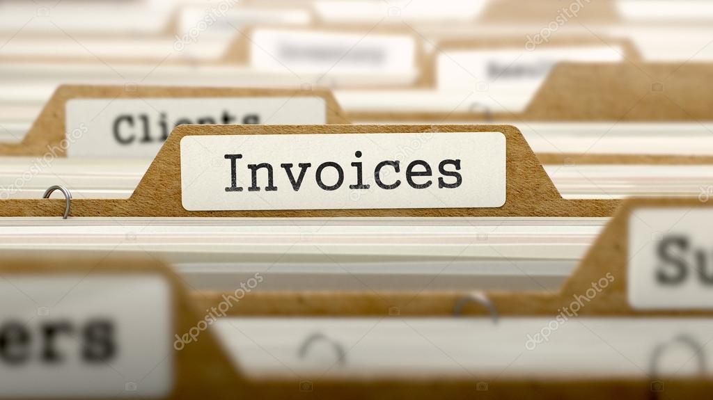 Invoices Concept with Word on Folder.