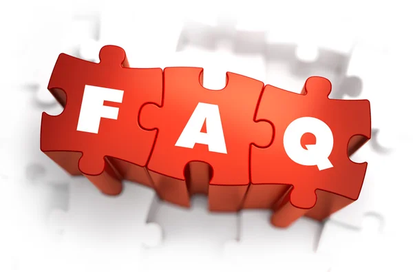 FAQ - Text on Red Puzzles. — Stock Photo, Image