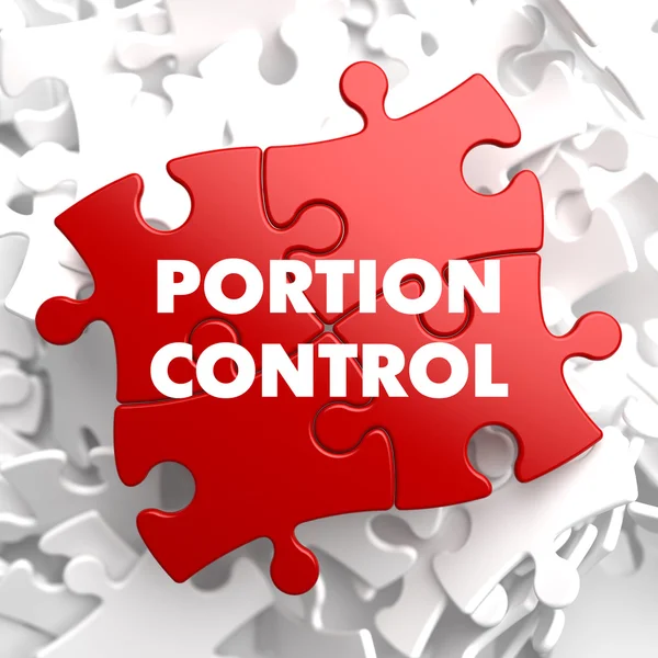 Portion Control on Red Puzzle. — Stock Photo, Image
