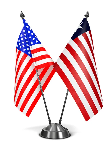 ABD ve Liberya - minyatür bayrakları.