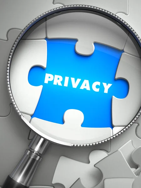 Privacy through Lens on Missing Puzzle. — Stock Photo, Image