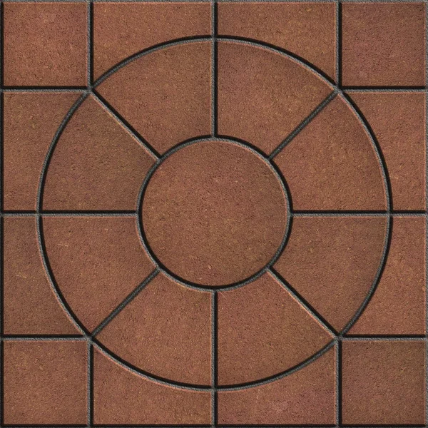 Bruin stoep platen in de vorm op cirkel. — Stockfoto
