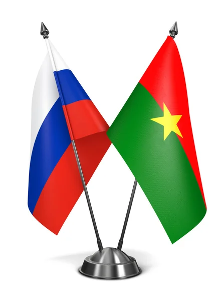 Russland und burkina faso - miniaturfahnen. — Stockfoto