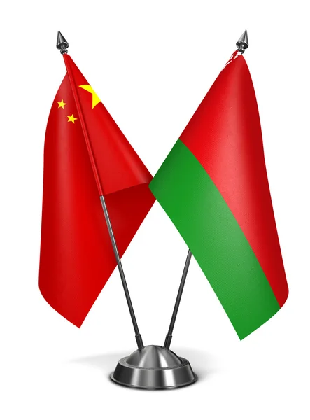 China and Belarus - Miniature Flags. — Stock Photo, Image