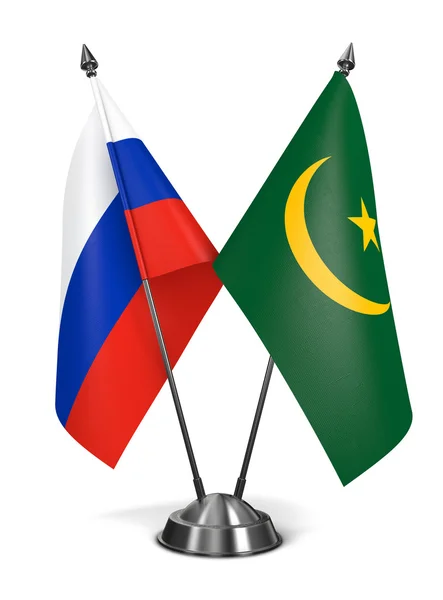 Russia and Mauritania - Miniature Flags. — Stock Photo, Image