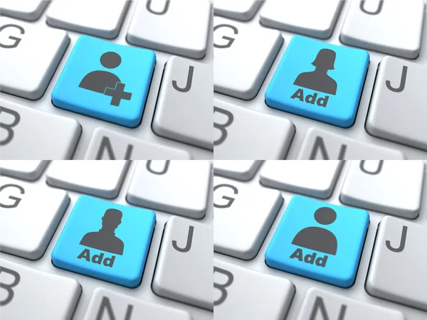 E-Dating Concept - Blue Button on Keyboard. — Stock Photo, Image