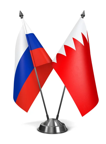 Russia and Bahrain - Miniature Flags. — Stock Photo, Image