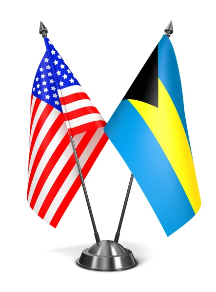 ABD ve Bahamalar - minyatür bayrakları. — Stok fotoğraf