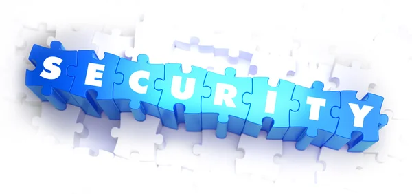 Sicurezza - Testo su puzzle blu . — Foto Stock