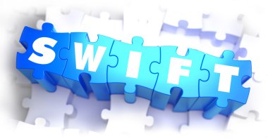 Swift - mavi bulmacalar üzerinde beyaz kelime.