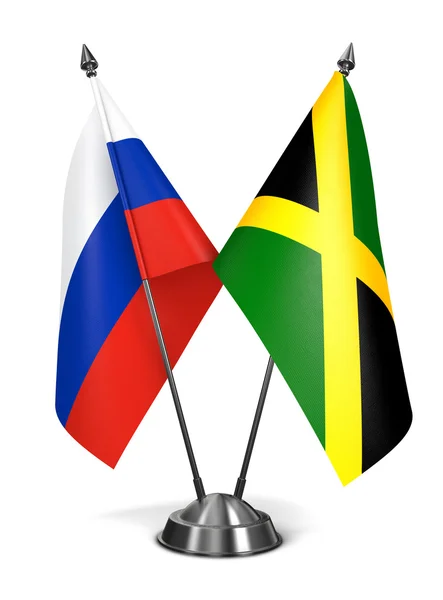 ロシア、ジャマイカ - ミニチュア フラグ. — ストック写真