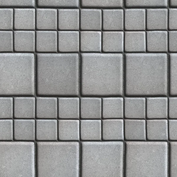 Lajes de pavimentação cinza alinhadas com quadrados de valor diferente . — Fotografia de Stock