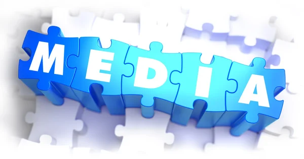 Media -  Word on Blue Puzzles. — Stock Photo, Image