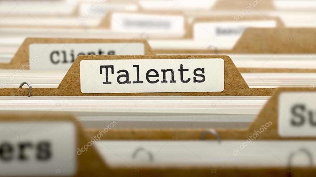 Talents Concept with Word on Folder.