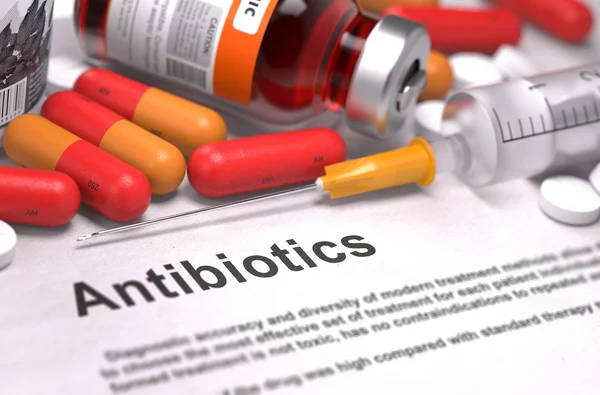 Antibióticos Conceito Médico. Composição de Medicamen . — Fotografia de Stock