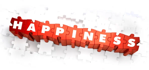 Happiness - Text on Red Puzzles. — Stock Photo, Image