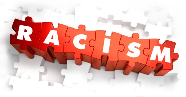 Racism - White Word on Red Puzzles. — Stock Photo, Image