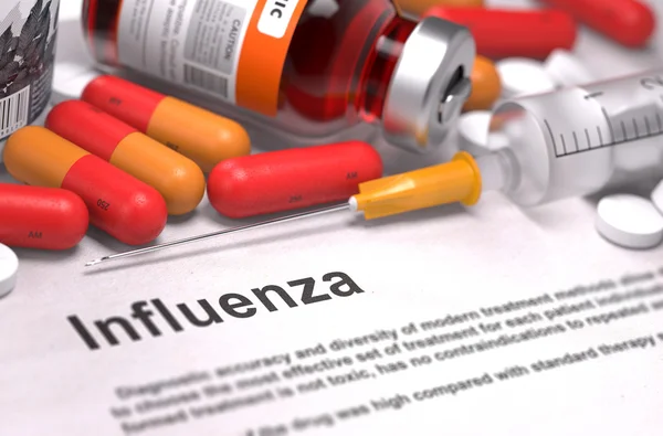 Influenza diagnózis. Egészségügyi koncepció. — Stock Fotó