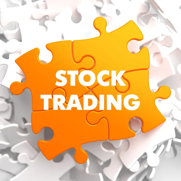 Stock Trading sárga puzzle. — Stock Fotó