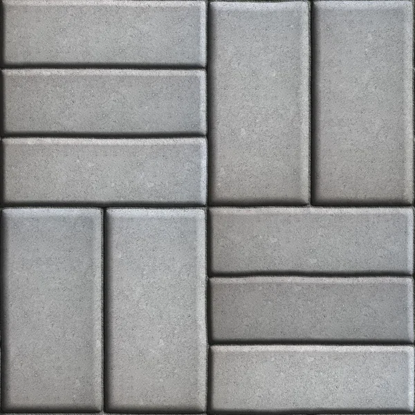 Gray Pave Slabs Rectangles Arranged Perpendicular to Each other Two or Three Pieces. — Stock Photo, Image