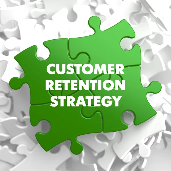 Customer Retention Strategy on Green Puzzle. — Stock Photo, Image