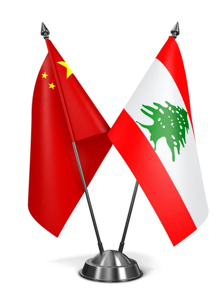 China and Lebanon - Miniature Flags. — Stock Photo, Image