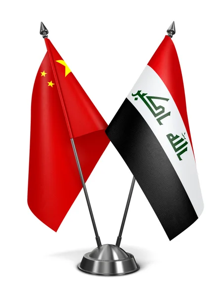 China and Iraq - Miniature Flags. — Stock Photo, Image