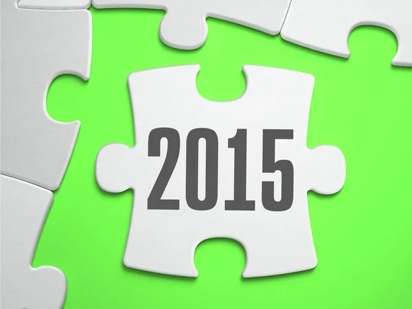 Jigsaw Puzzle 2015 met ontbrekende stukjes. — Stockfoto
