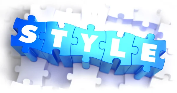 Style - White Word on Blue Puzzles. — Stock Photo, Image