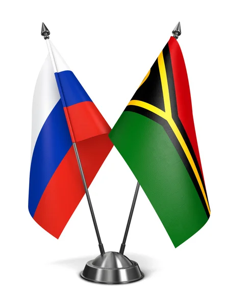 Russland und Vanuatu - Miniaturfahnen. — Stockfoto