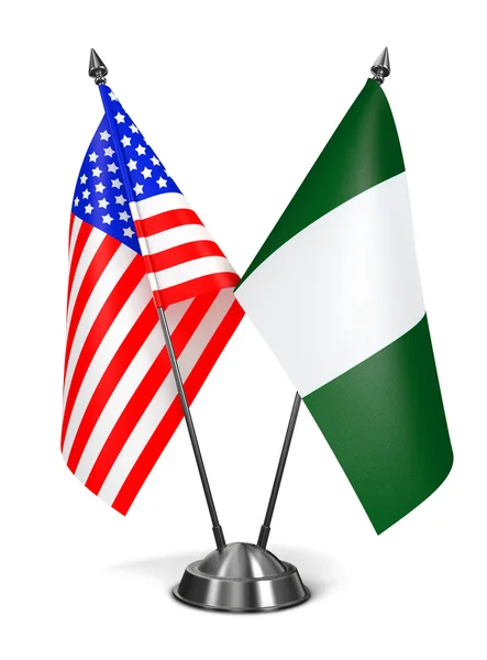 SUA și Nigeria - steaguri miniaturale . — Fotografie, imagine de stoc