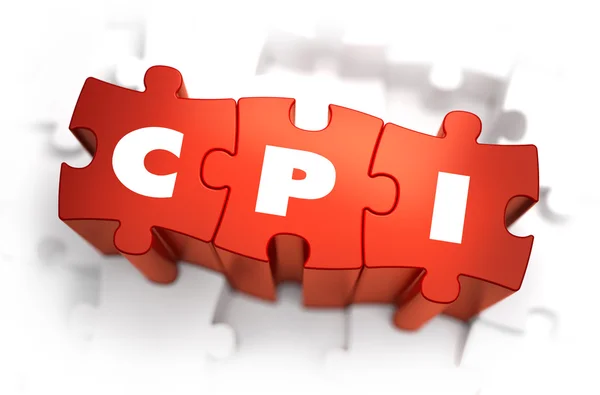 CPI - White Word on Red Puzzles. — Stock Photo, Image