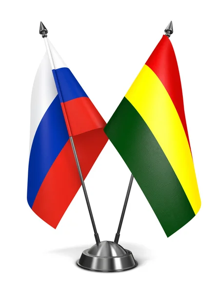 Russie et Bolivie - Drapeaux miniatures . — Photo