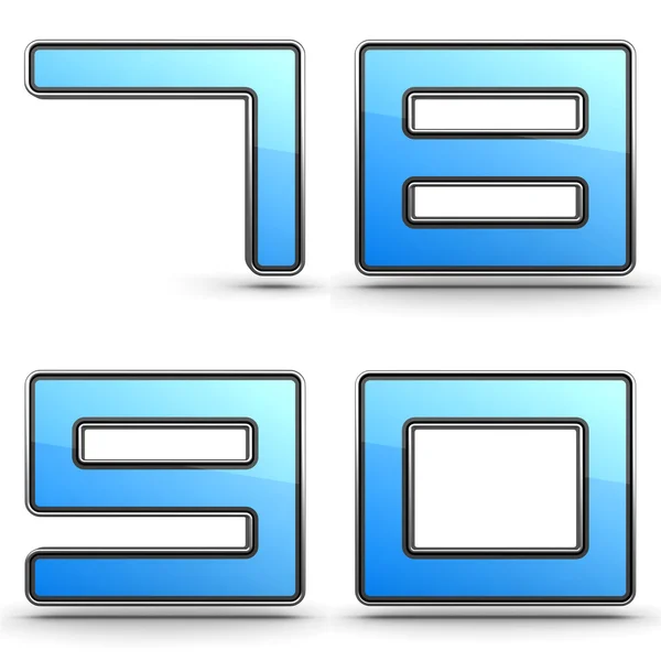 Digits 7,8,9,0 - Set in Touchpad Style. — Stock Photo, Image