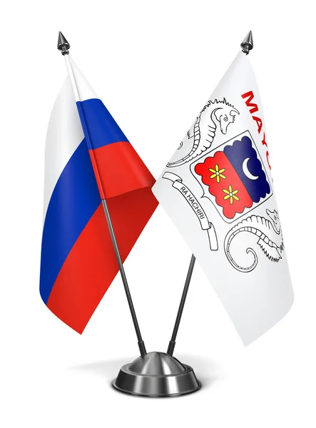 Russia and Mayotte - Miniature Flags. — Stock Photo, Image