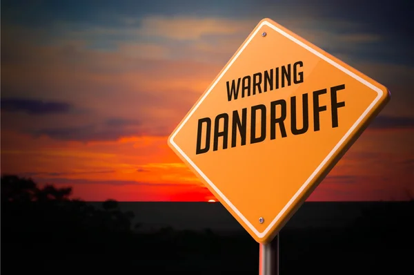 Dandruff on Warning Road Sign. — Stock Photo, Image