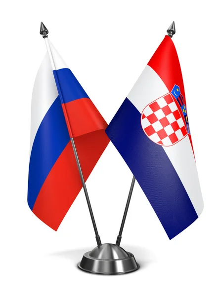 Russia and Croatia - Miniature Flags. — Stock Photo, Image