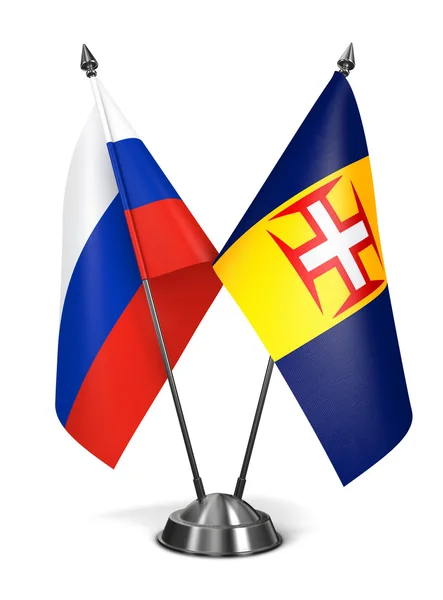 Russia and Madeira - Miniature Flags. — Stock Photo, Image