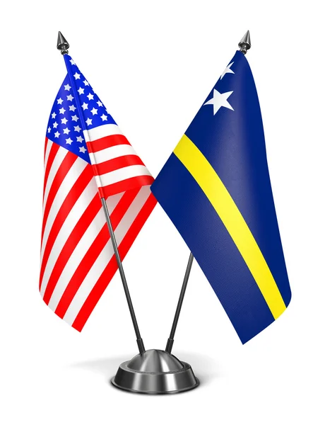 ABD ve Curacao - minyatür bayrakları. — Stok fotoğraf