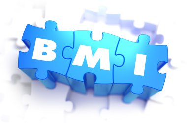 BMI - mavi bulmacalar üzerinde beyaz kelime.