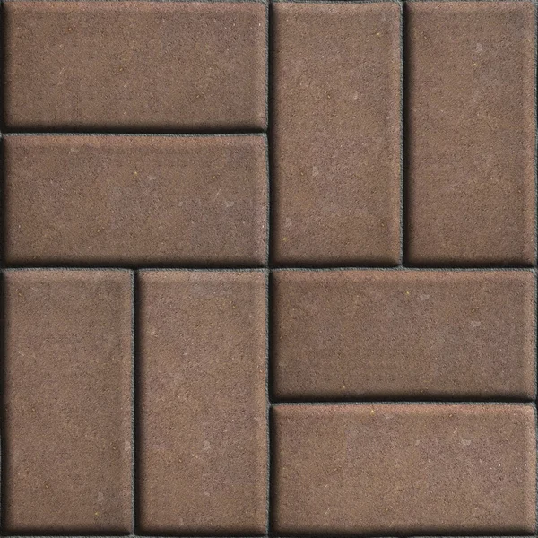 Brown Paving Slabs of Rectangles Laid Out on Two Pieces Perpendicular to Each Other. — Stock Photo, Image