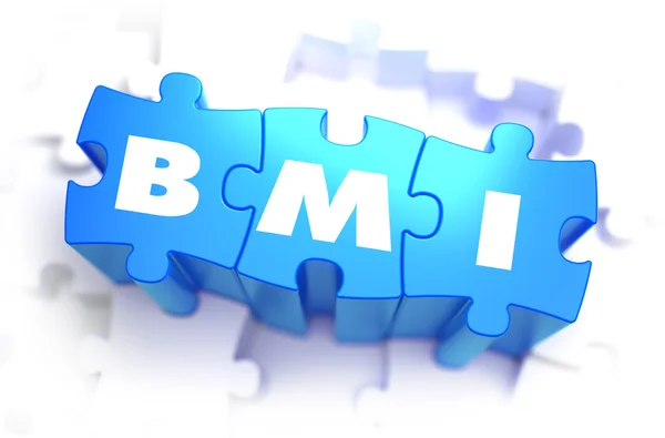 BMI - biały napis na niebieski zagadki. — Zdjęcie stockowe