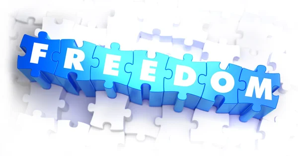 Freedom - White Word on Blue Puzzles. — Stock Photo, Image