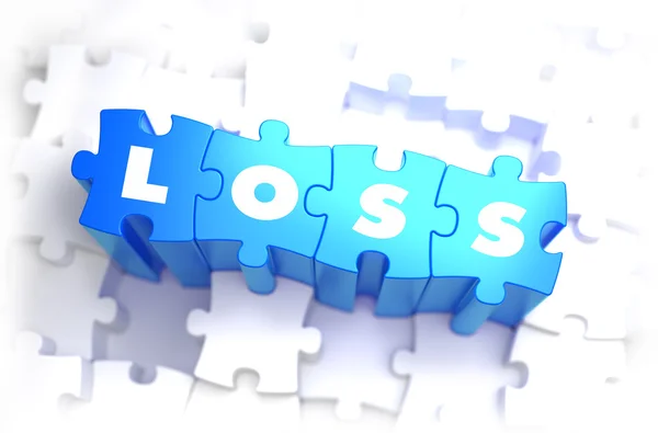 Perdita - Testo su puzzle blu . — Foto Stock