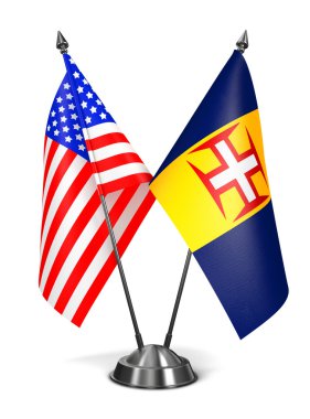 ABD ve Madeira - minyatür bayrakları.