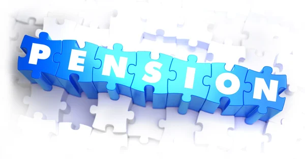 Pensione - Testo su puzzle blu . — Foto Stock