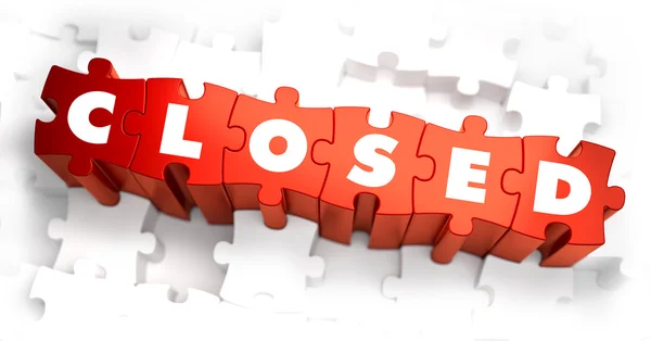 Closed - White Word on Red Puzzles. — Stock Photo, Image